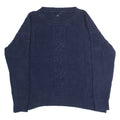 TOMMY HILFIGER Womens Jumper Blue Crew Neck Cable Knit L