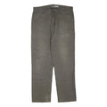 CARHARTT Mens Cotton Blend Brown Regular Straight Trousers W36 L34 Zip Closure