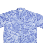 SAMBISAM Mens Blue Short Sleeve Shirt L Polyester Blend Casual Lightweight