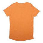 TOMMY JEANS Mens Orange Crew Neck Regular Fit M Cotton Blend T-Shirt