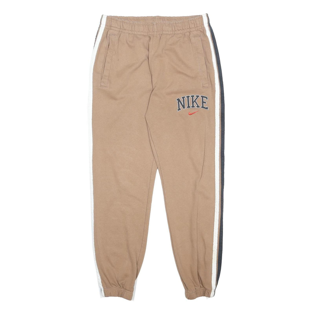 NIKE Mens Joggers Beige & Black Slim Tapered M W30 L28 Casual Sportswear