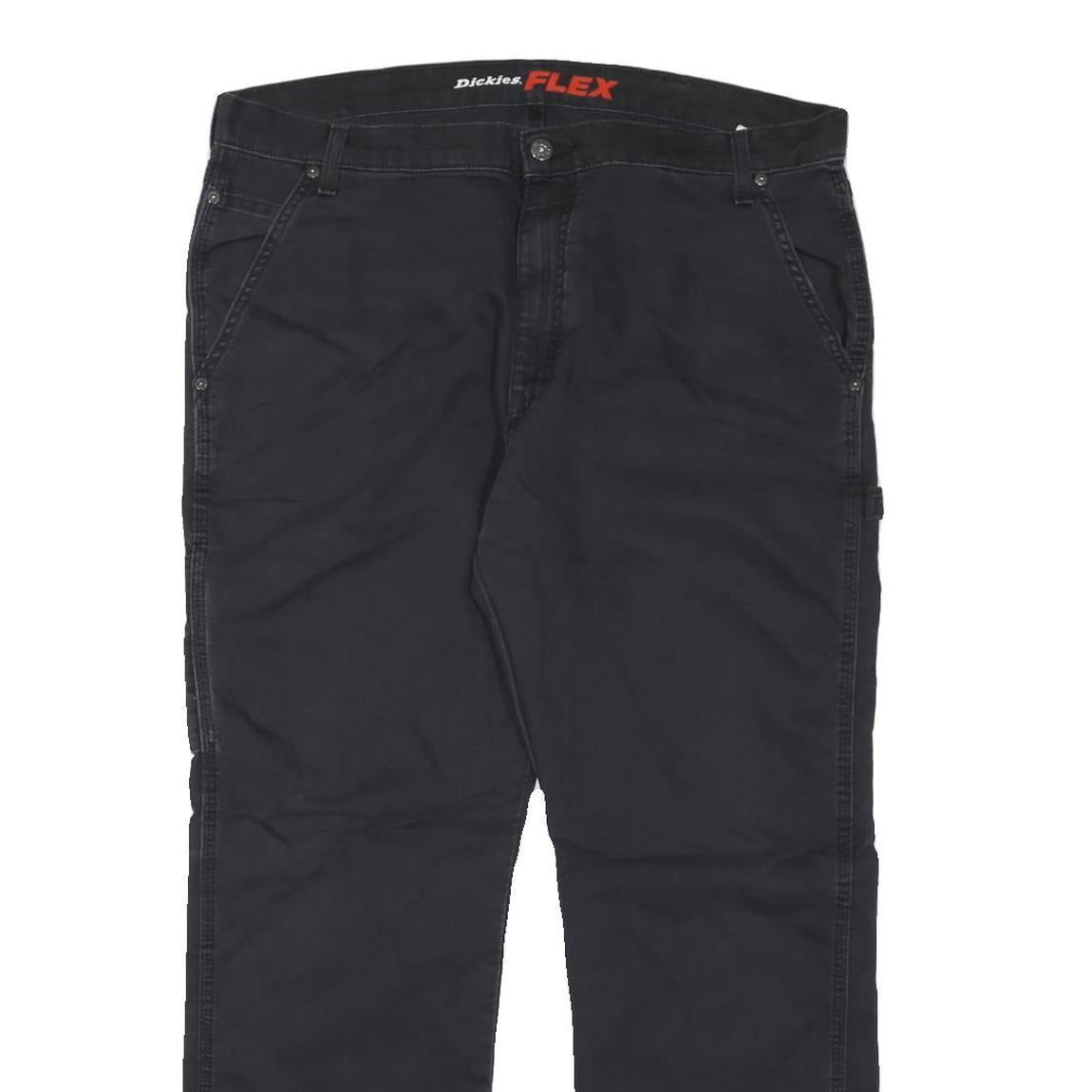 DICKIES Mens Cotton Blend Black Regular Straight Trousers W38 L29 Workwear