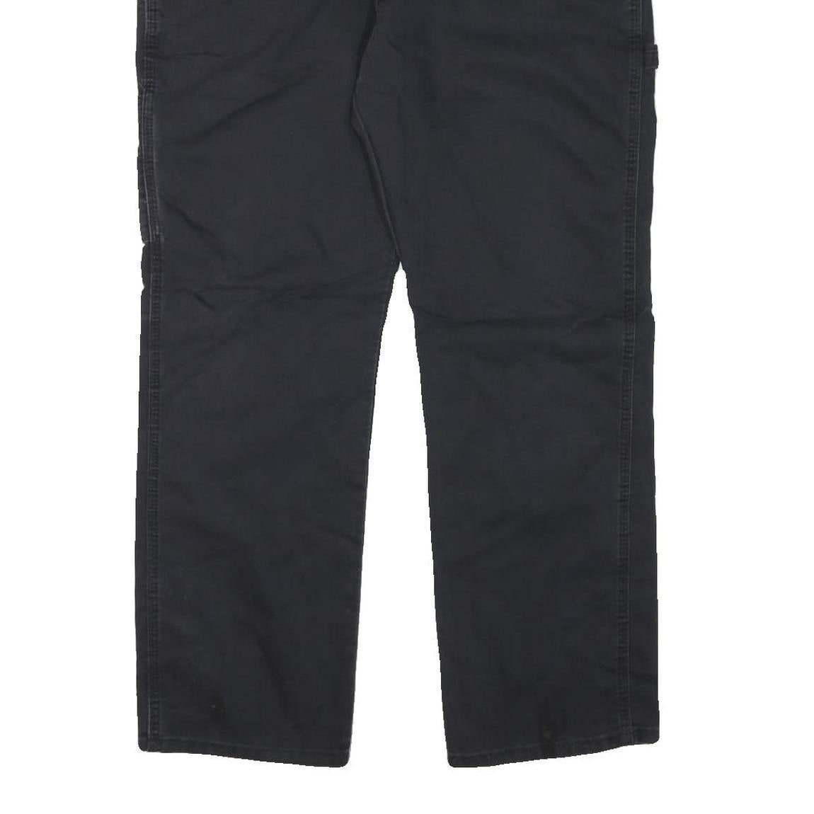 DICKIES Mens Cotton Blend Black Regular Straight Trousers W38 L29 Workwear