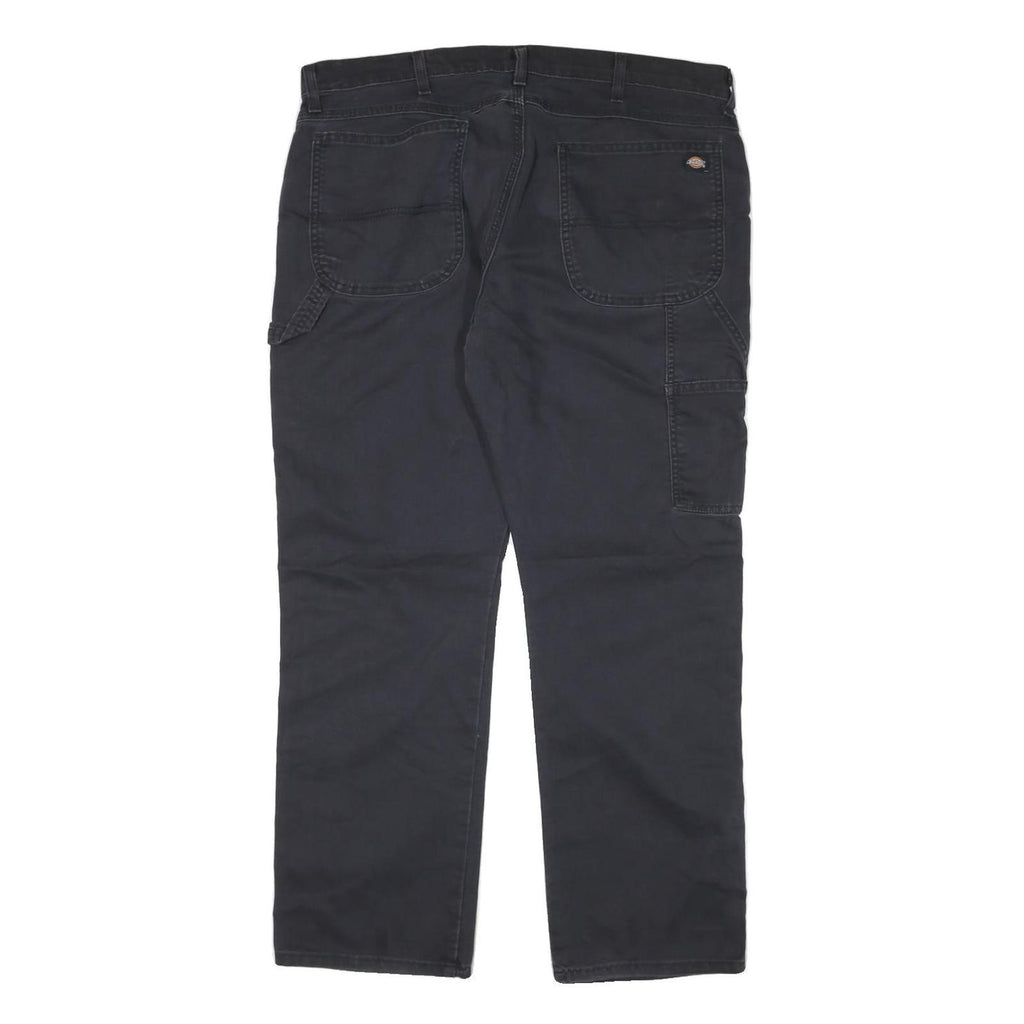 DICKIES Mens Cotton Blend Black Regular Straight Trousers W38 L29 Workwear