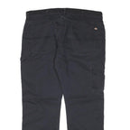 DICKIES Mens Cotton Blend Black Regular Straight Trousers W38 L29 Workwear