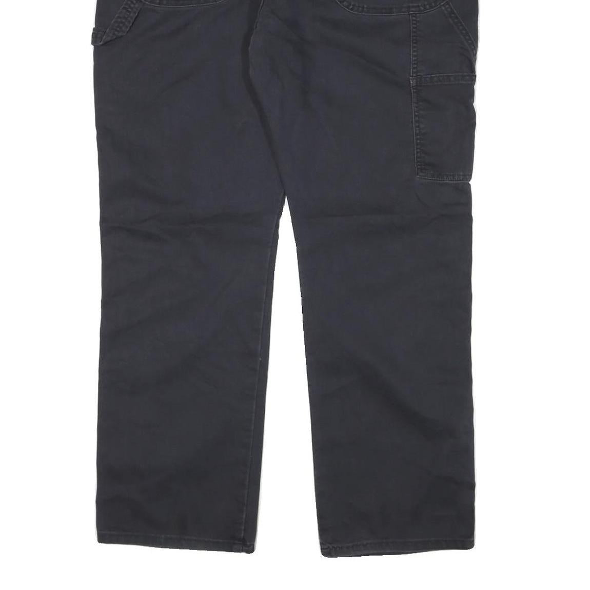 DICKIES Mens Cotton Blend Black Regular Straight Trousers W38 L29 Workwear