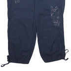 DRESSBARN Womens Navy Blue Casual Shorts UK 12 W32 Embroidered Cotton Blend