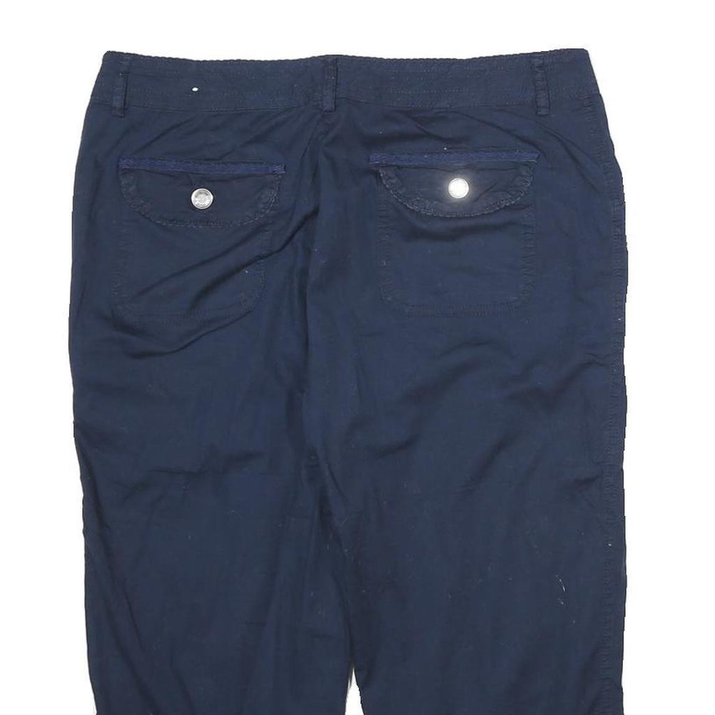 DRESSBARN Womens Navy Blue Casual Shorts UK 12 W32 Embroidered Cotton Blend