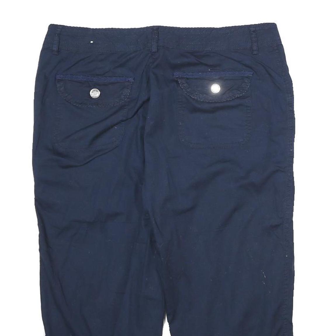 DRESSBARN Womens Navy Blue Casual Shorts UK 12 W32 Embroidered Cotton Blend