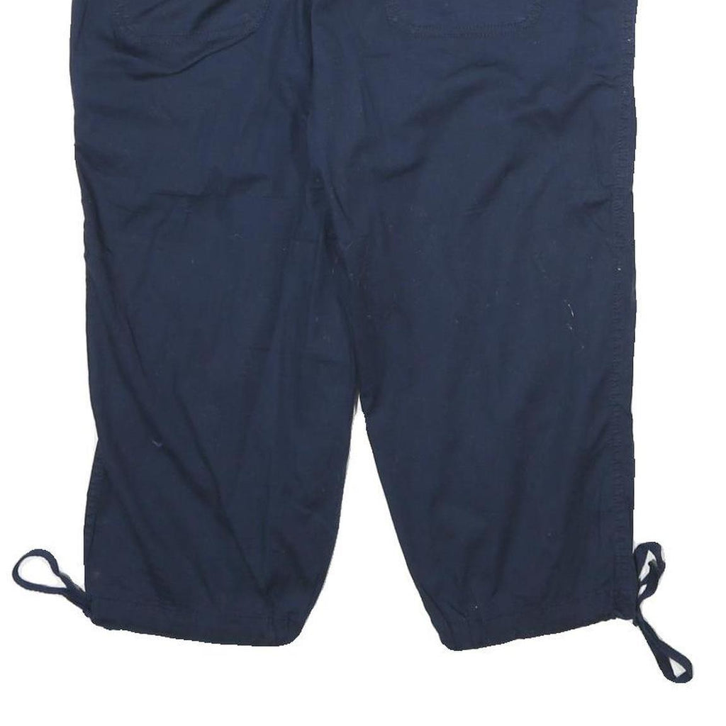 DRESSBARN Womens Navy Blue Casual Shorts UK 12 W32 Embroidered Cotton Blend