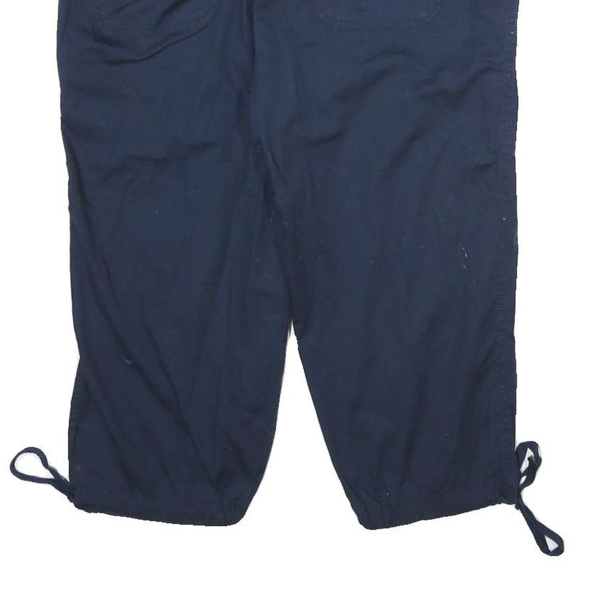 DRESSBARN Womens Navy Blue Casual Shorts UK 12 W32 Embroidered Cotton Blend