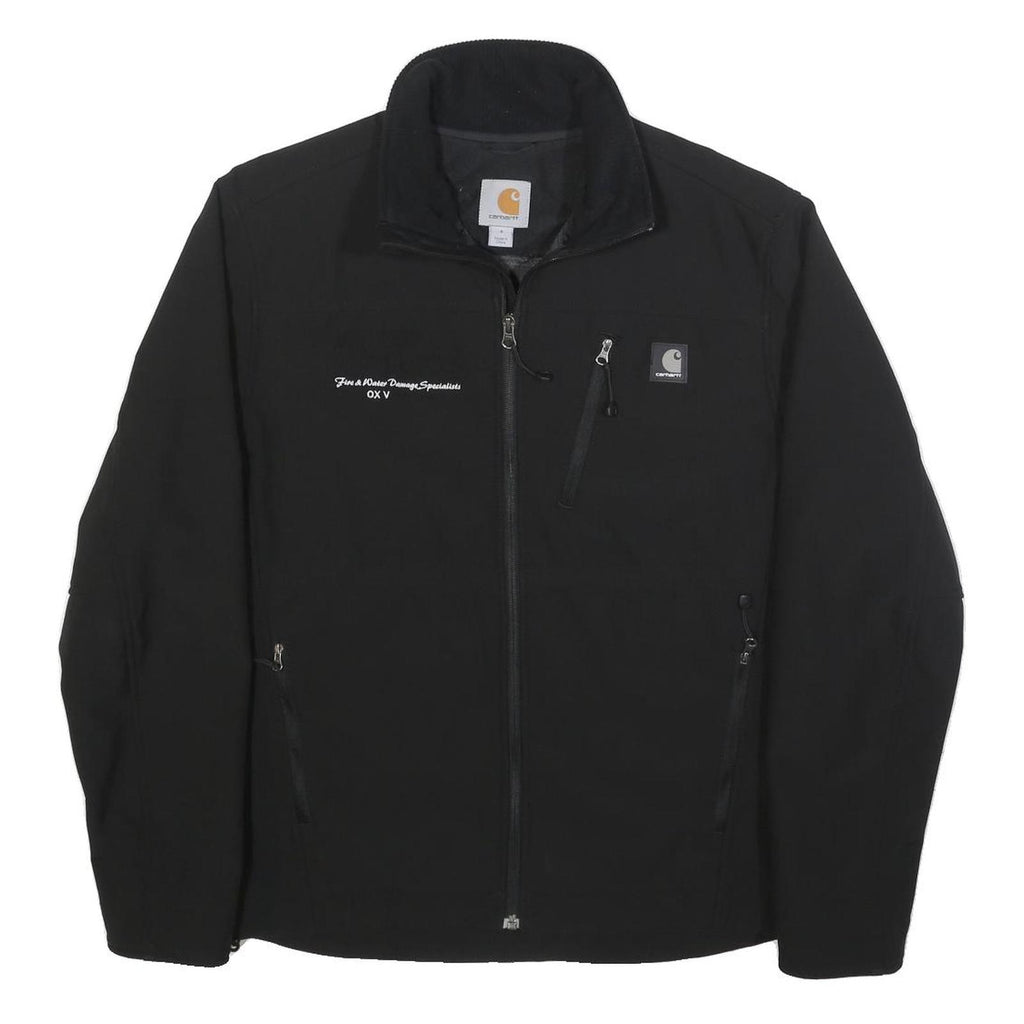 CARHARTT Mens Black Workwear Jacket S Polyester Blend Woven Plain Zip Closure