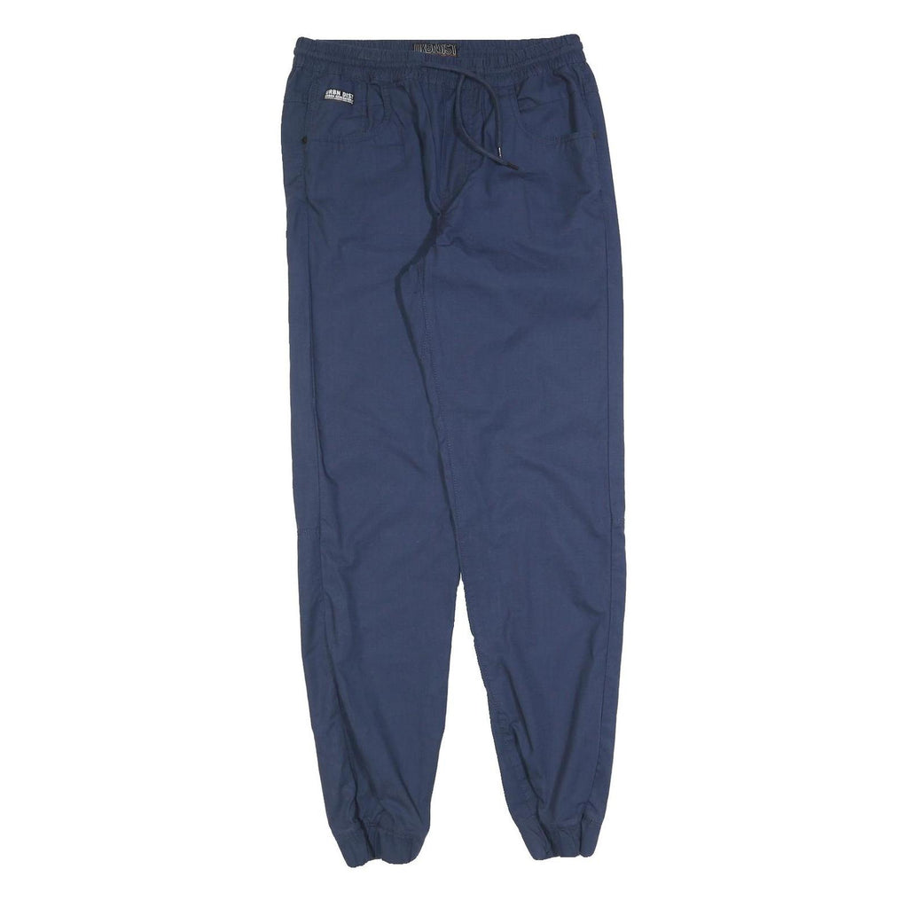 ANGELO LITRICO Mens Joggers Navy Blue S W28 L31 Casual Cotton Blend Comfort Fit