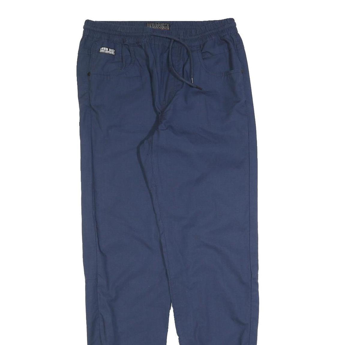 ANGELO LITRICO Mens Joggers Navy Blue S W28 L31 Casual Cotton Blend Comfort Fit