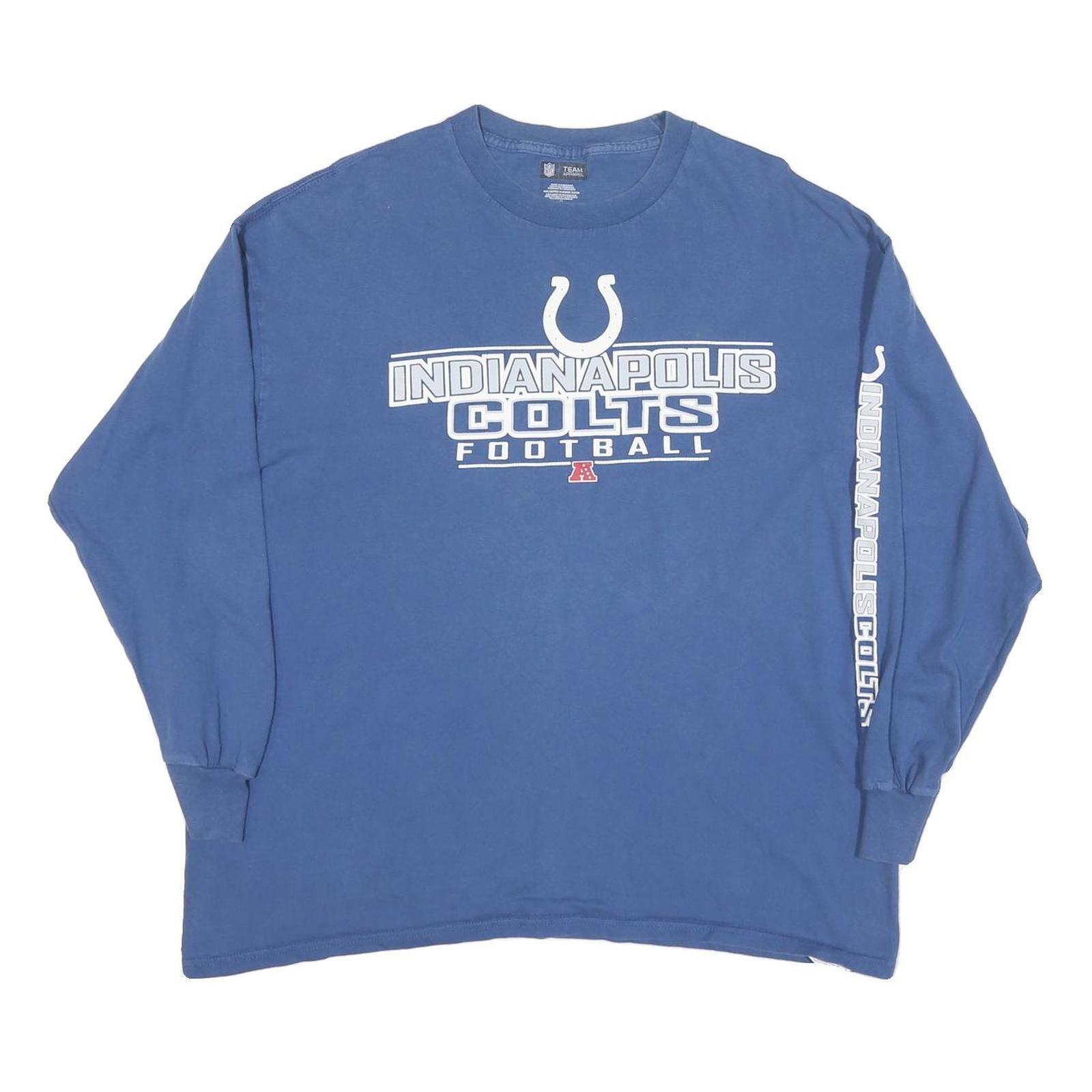 NFL Mens Blue Indianapolis Colts Football Long Sleeve Crew Neck T-Shirt XL