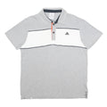 ADIDAS Mens Grey & White Cotton Short Sleeve Polo Shirt L Logo