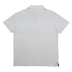 ADIDAS Mens Grey & White Cotton Short Sleeve Polo Shirt L Logo