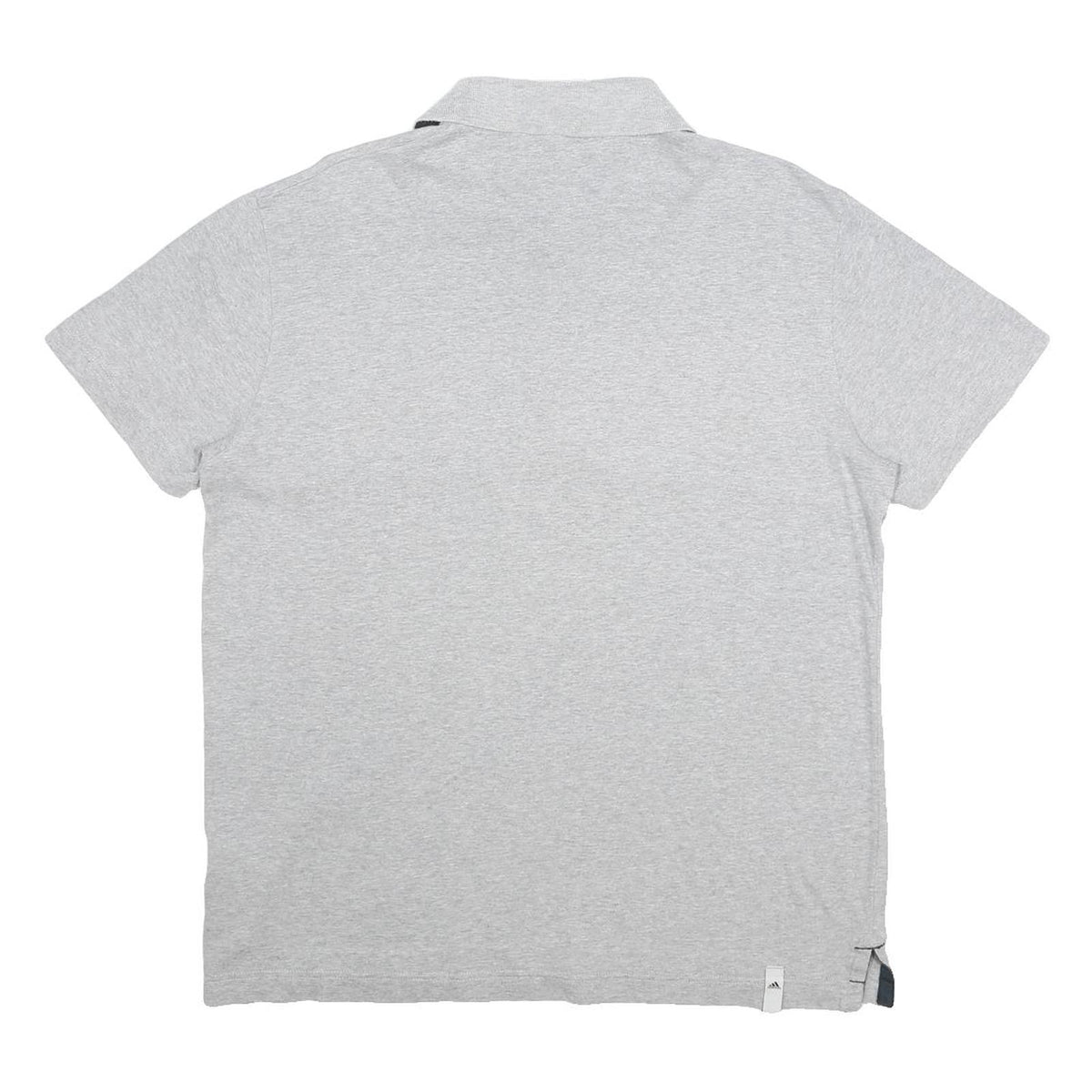 ADIDAS Mens Grey & White Cotton Short Sleeve Polo Shirt L Logo