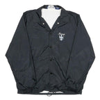 SILVESTER Mens Black Nylon Button Jacket S Plain Lightweight Casual Outerwear