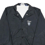 SILVESTER Mens Black Nylon Button Jacket S Plain Lightweight Casual Outerwear