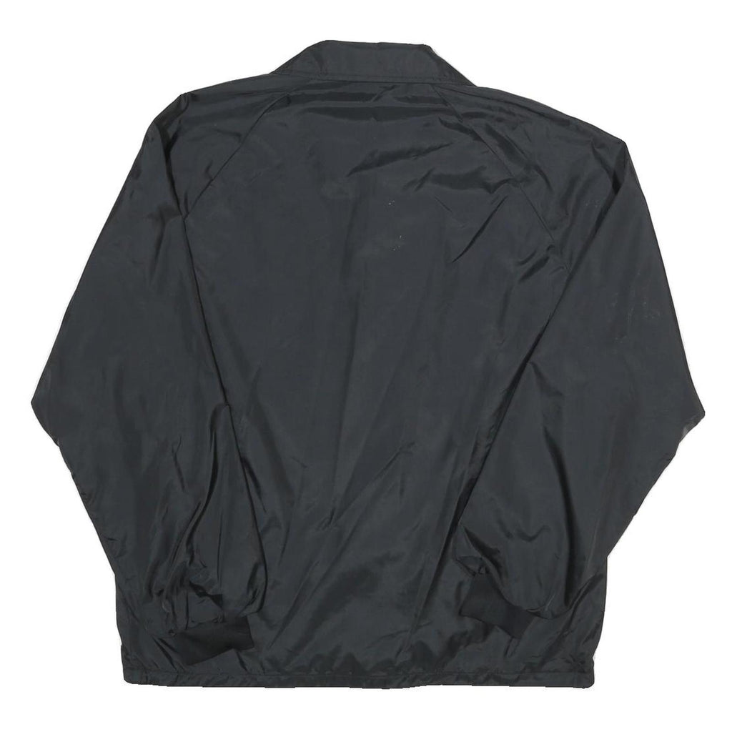 SILVESTER Mens Black Nylon Button Jacket S Plain Lightweight Casual Outerwear