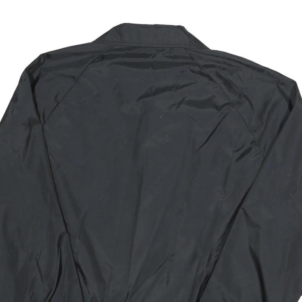 SILVESTER Mens Black Nylon Button Jacket S Plain Lightweight Casual Outerwear