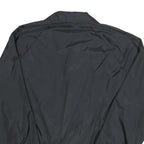 SILVESTER Mens Black Nylon Button Jacket S Plain Lightweight Casual Outerwear