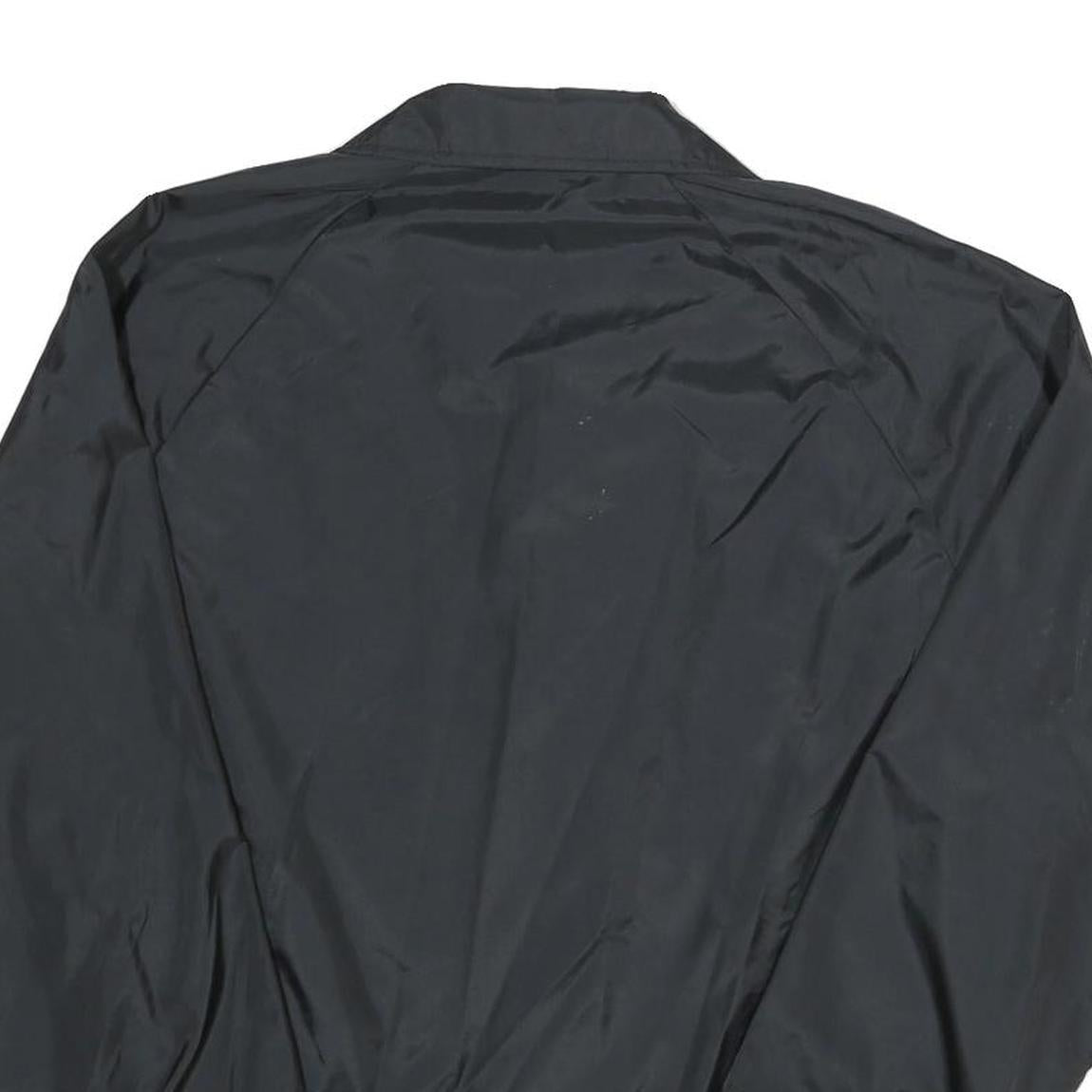 SILVESTER Mens Black Nylon Button Jacket S Plain Lightweight Casual Outerwear