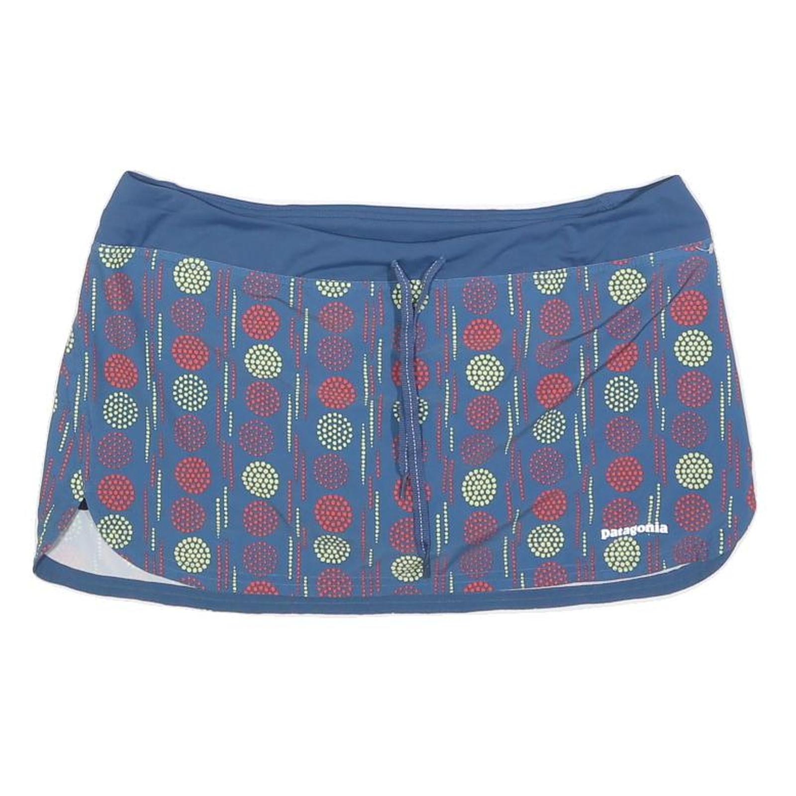 PATAGONIA Womens Blue & Red Printed Mini Polyester Blend Active Skort L