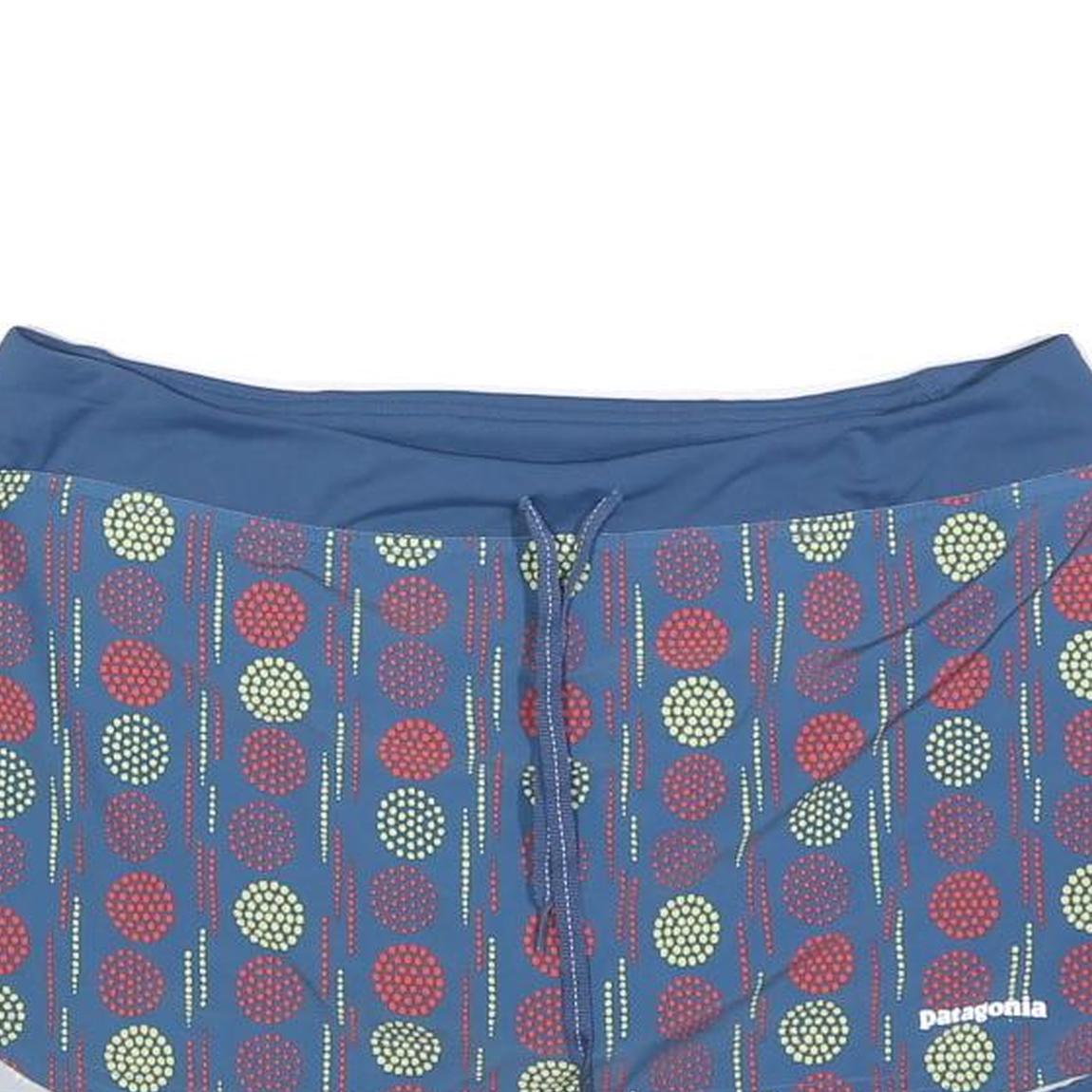 PATAGONIA Womens Blue & Red Printed Mini Polyester Blend Active Skort L