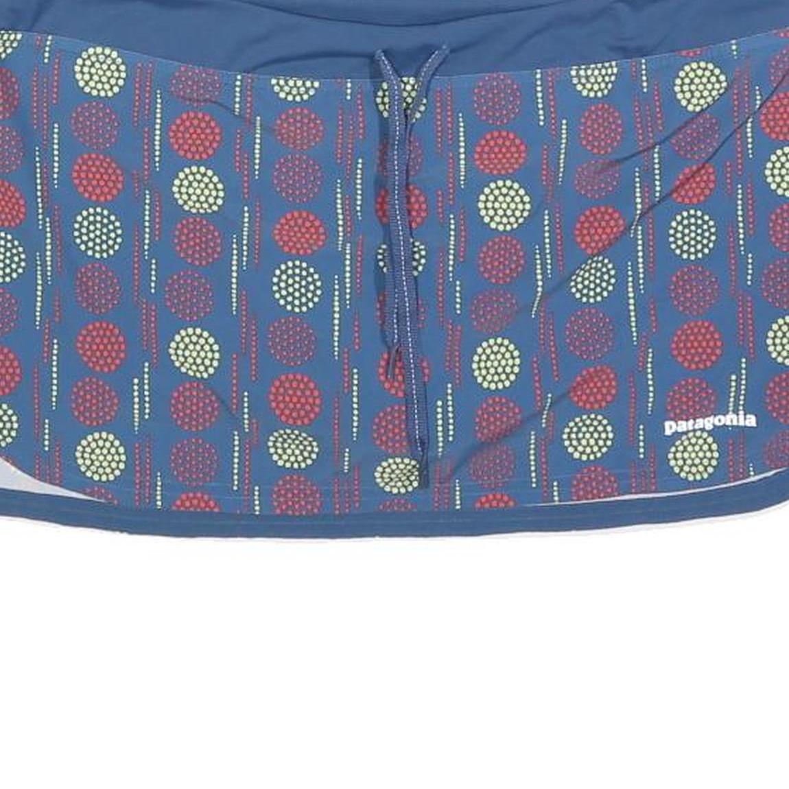 PATAGONIA Womens Blue & Red Printed Mini Polyester Blend Active Skort L