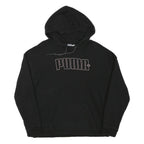 PUMA Mens Black Hooded Pullover Hoodie M Cotton Blend Casual Sweatshirt