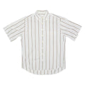 DINO FORLOZZI Mens Shirt White 90s Striped L