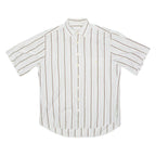 DINO FORLOZZI Mens Shirt White 90s Striped L