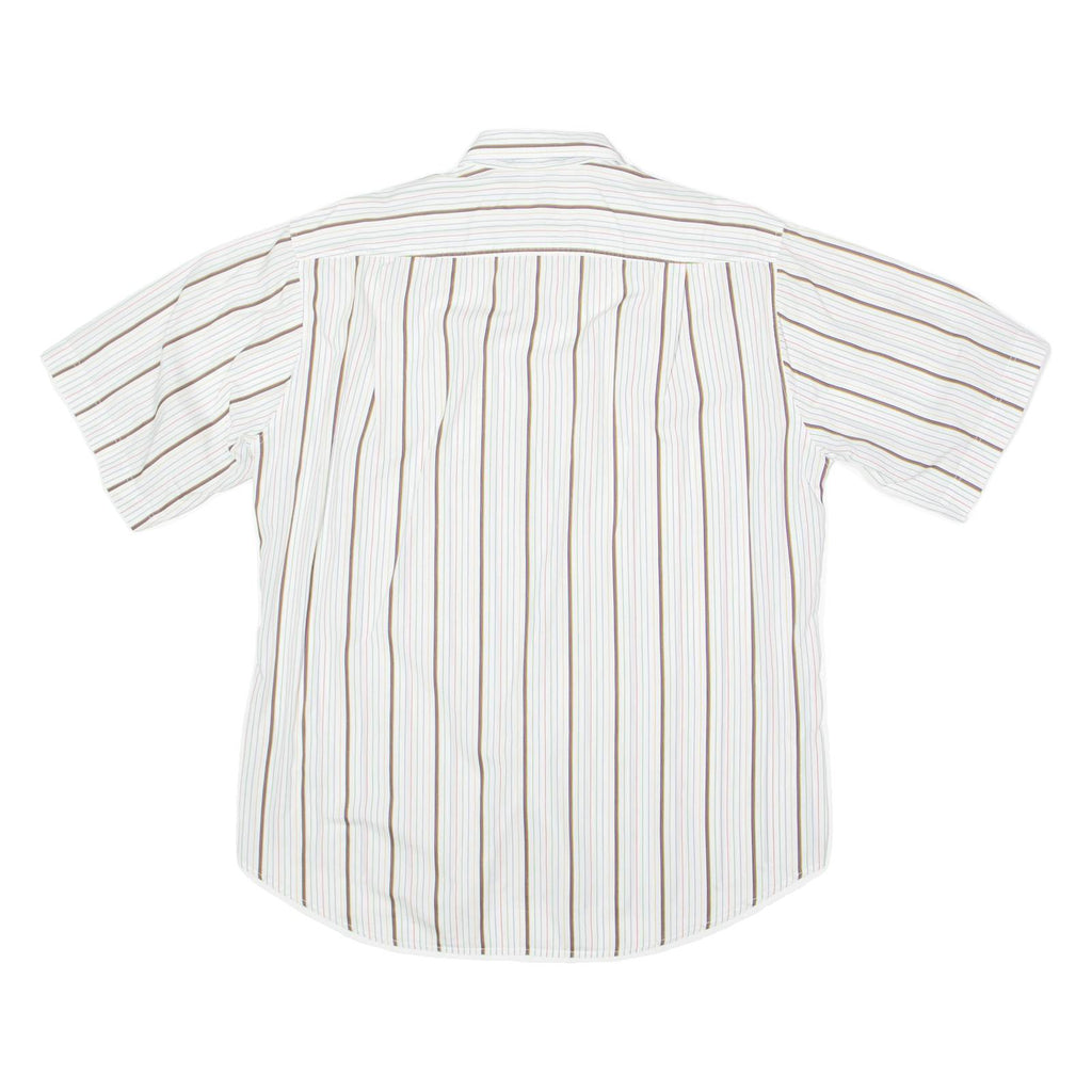 DINO FORLOZZI Mens Shirt White 90s Striped L