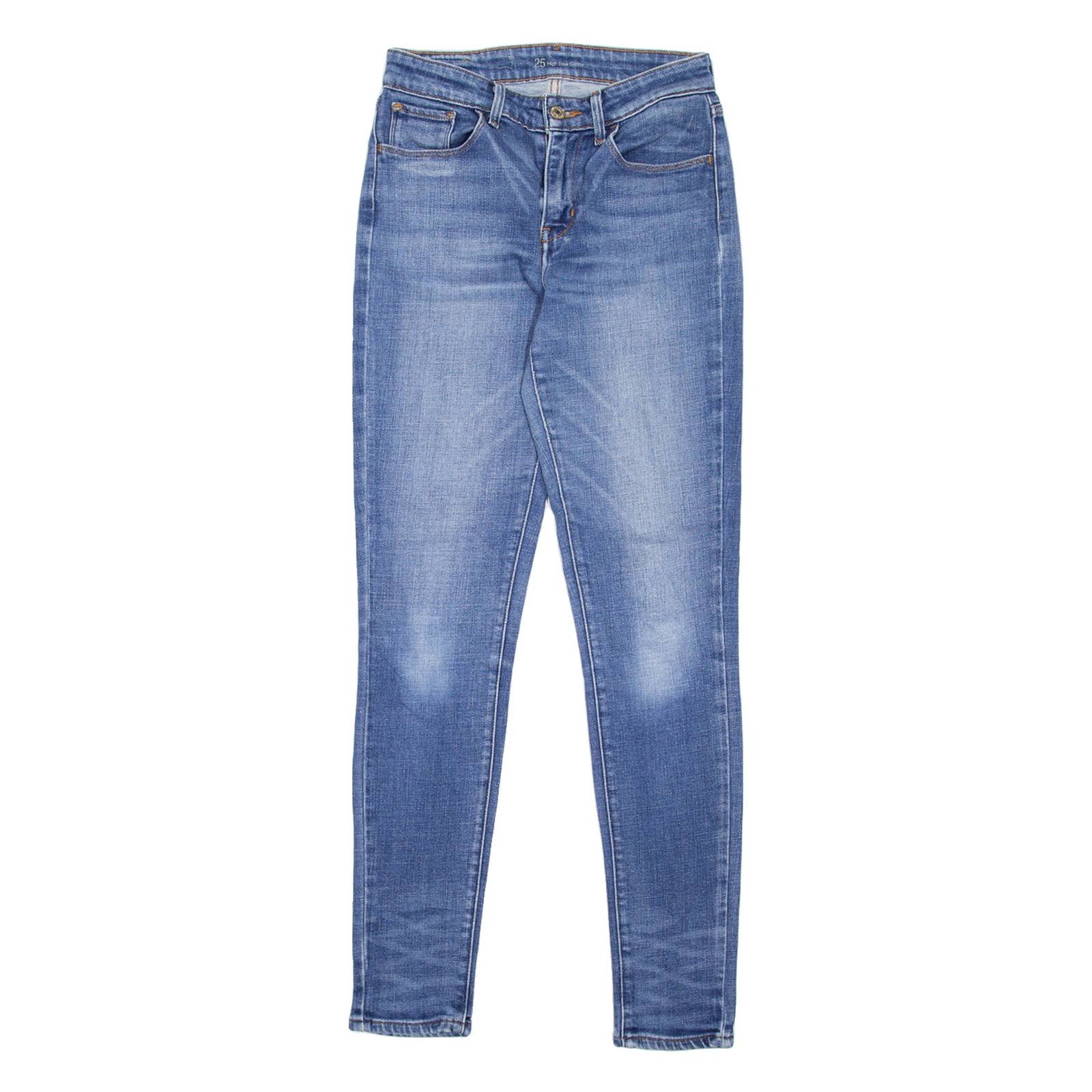 LEVI'S High Rise Womens Jeans Blue Slim Skinny Stone Wash W25 L29