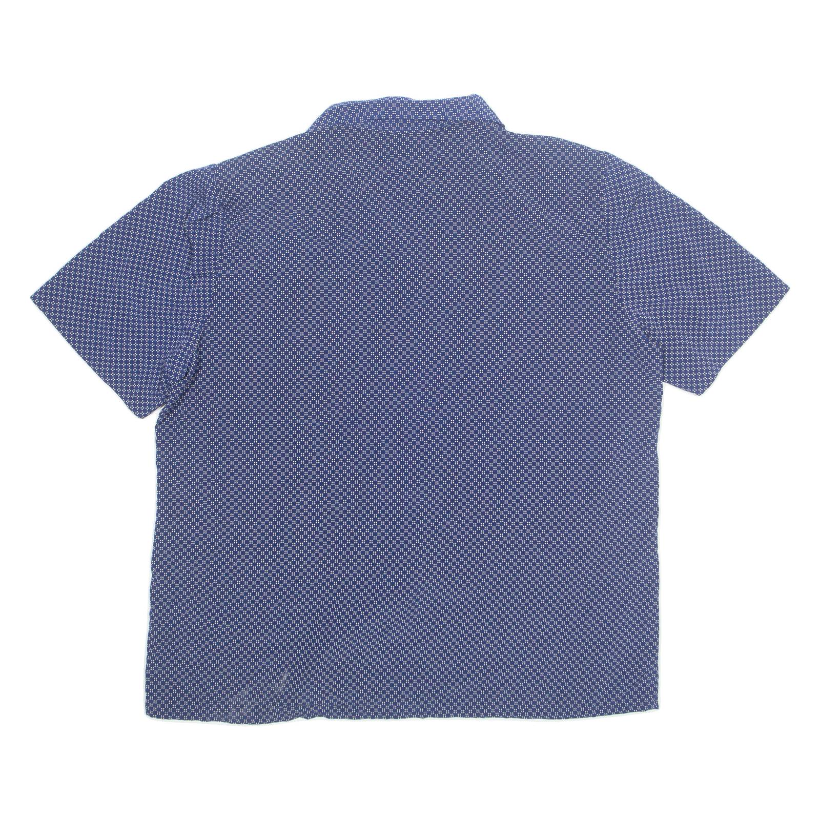 LESLIE FAY Womens Printed Shirt Blue Collared Polka Dot L