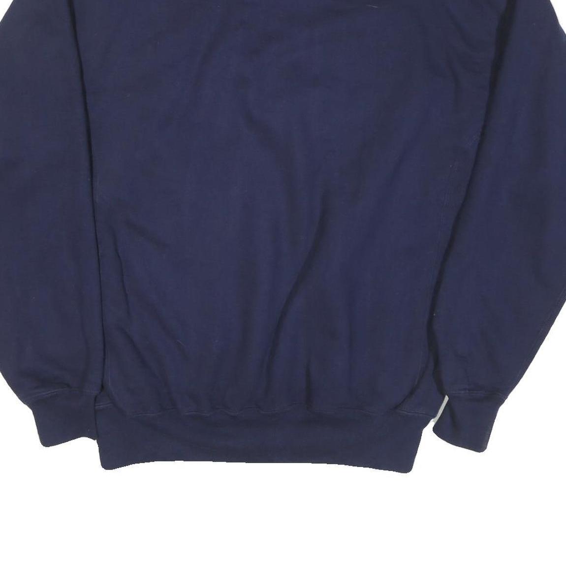 RUSSELL ATHLETIC Mens Navy Blue Sweatshirt L Crew Neck Cotton Blend Pullover
