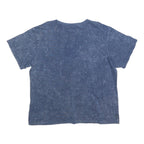 CHAMPION Womens Blue Acid Wash Logo Graphic T-Shirt 2XL Short Sleeve Crew Neck