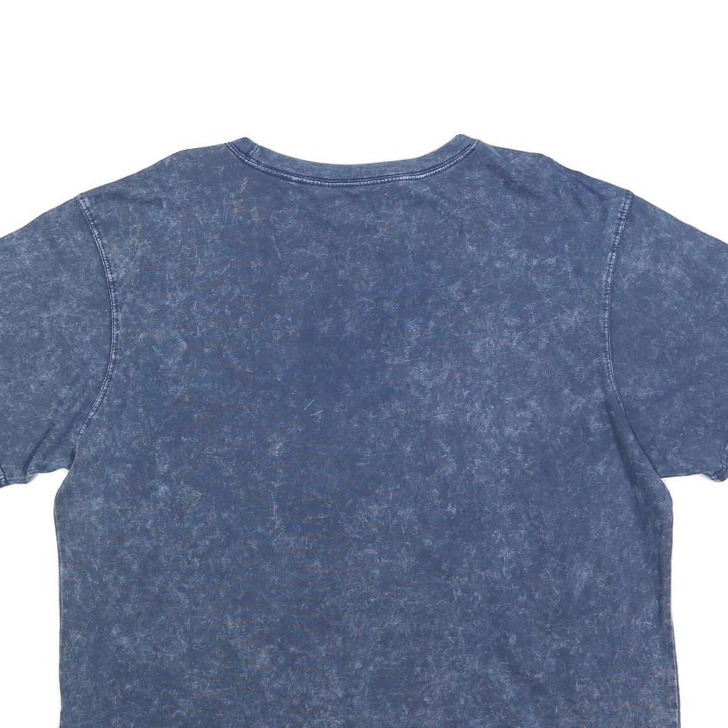 CHAMPION Womens Blue Acid Wash Logo Graphic T-Shirt 2XL Short Sleeve Crew Neck