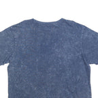 CHAMPION Womens Blue Acid Wash Logo Graphic T-Shirt 2XL Short Sleeve Crew Neck