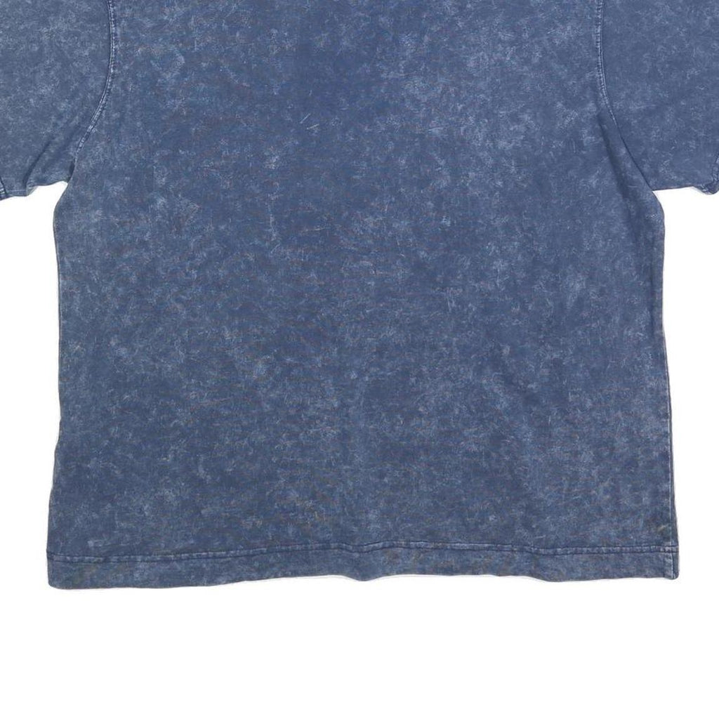 CHAMPION Womens Blue Acid Wash Logo Graphic T-Shirt 2XL Short Sleeve Crew Neck