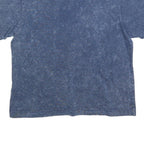 CHAMPION Womens Blue Acid Wash Logo Graphic T-Shirt 2XL Short Sleeve Crew Neck