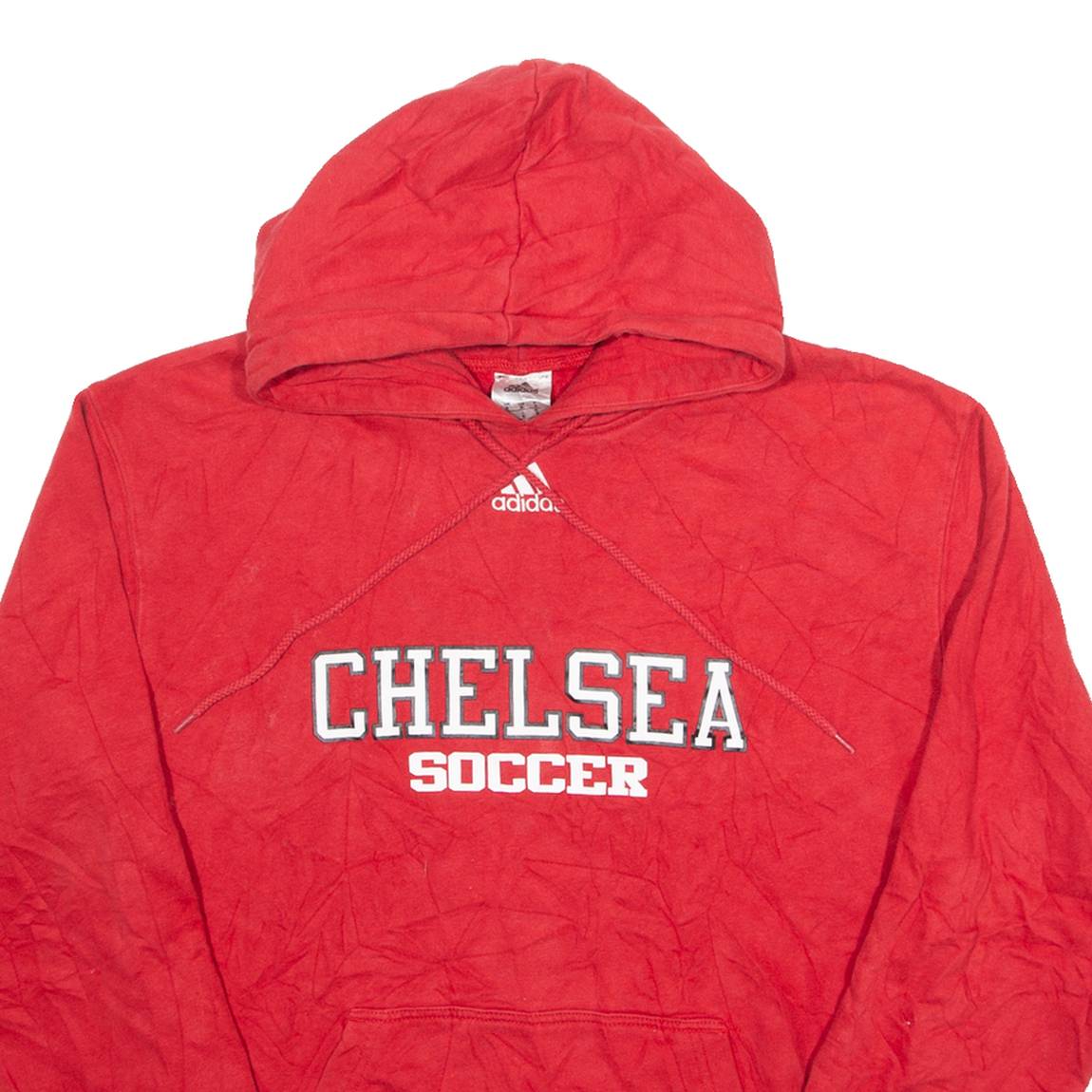 ADIDAS Chelsea Soccer Mens Red Hoodie USA S