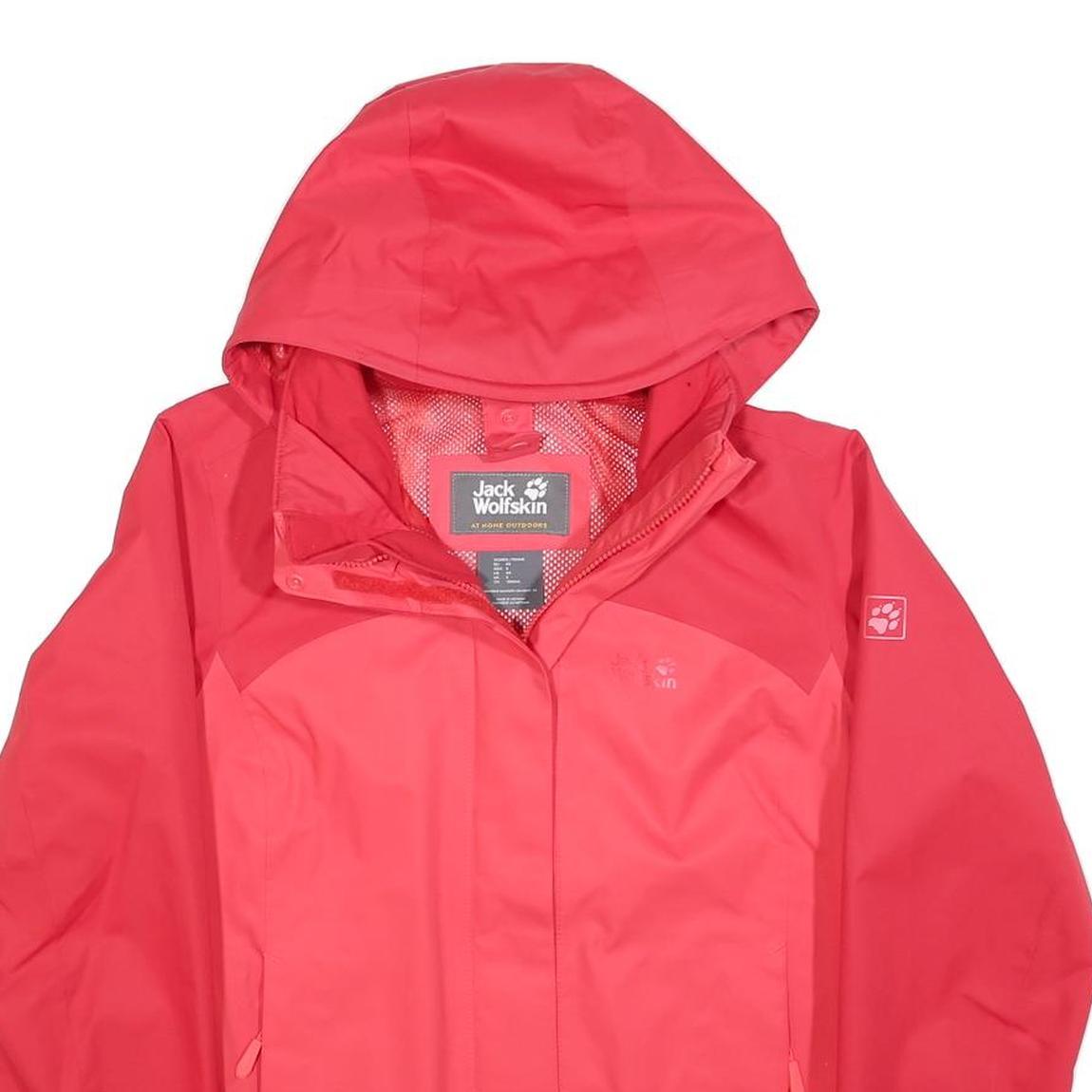 JACK WOLFSKIN Womens Red & Rose Outdoor Jacket UK 6 Polyester Zip Hooded