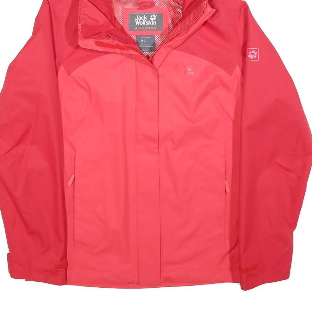 JACK WOLFSKIN Womens Red & Rose Outdoor Jacket UK 6 Polyester Zip Hooded