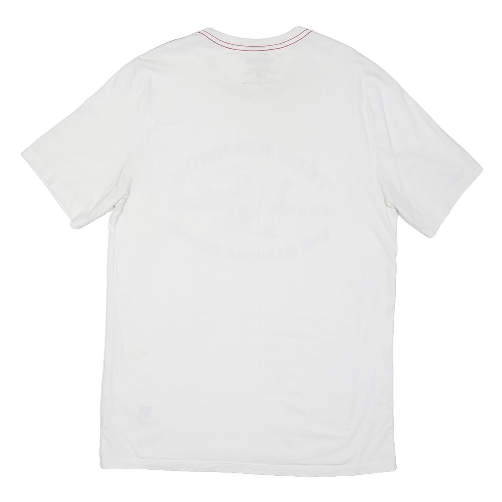 TRUE RELIGION Mens White Graphic T-Shirt L Short Sleeve Crew Neck Buddha Logo