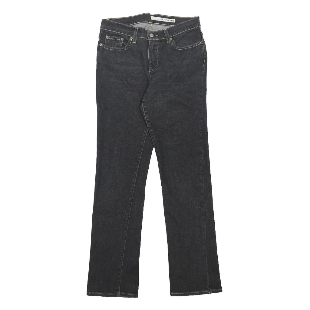 DKNY Womens Jeans Black Regular Straight Denim Medium W28 L30 Classic Fit Zip