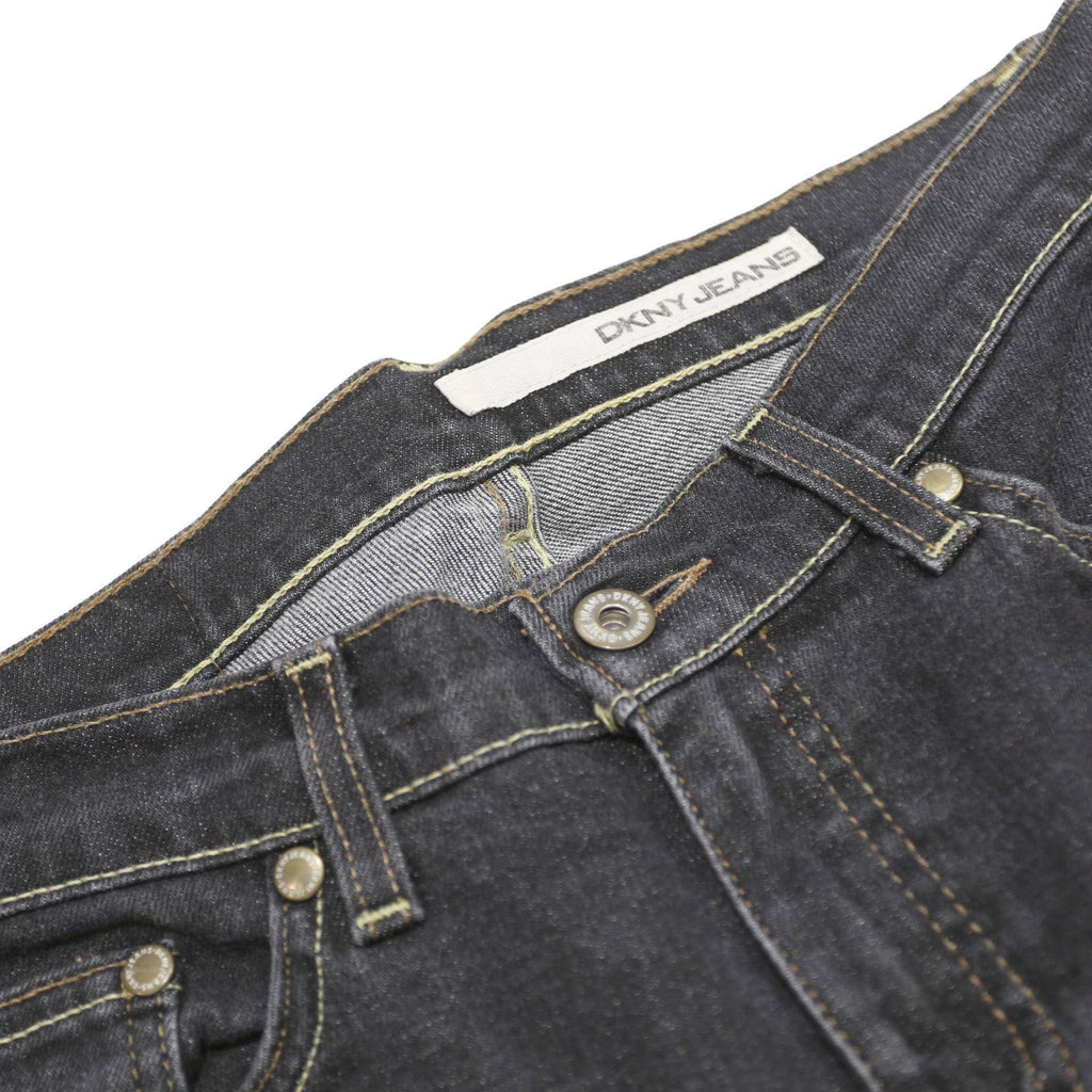 DKNY Womens Jeans Black Regular Straight Denim Medium W28 L30 Classic Fit Zip