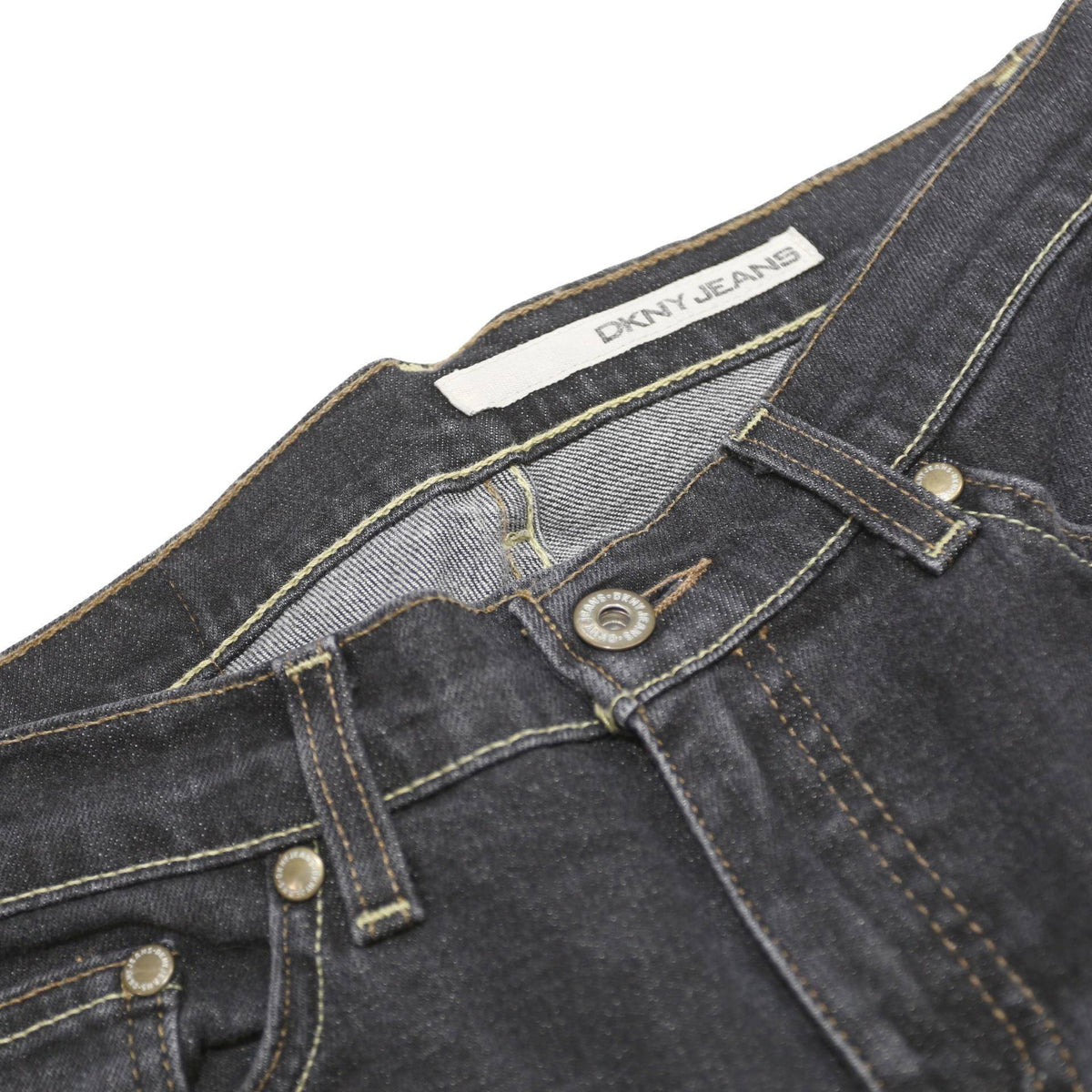 DKNY Womens Jeans Black Regular Straight Denim Medium W28 L30 Classic Fit Zip